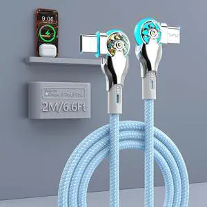 Bidirectional 90 Degree 17 16 15 Charging Cable 6FT, 180°Rotating Angle USB C to USB C Charger Cable, High Speed Data Sync Charging Cord for 17/17 Pro/Max/Air/16/16 Pro/15/15 Pro Bidirectional 90 Degree 17 16 15 Charging Cable 6FT, 180°Rotating Angle USB C to USB C Charger Cable, High Speed Data Sync Charging Cord for 17/17 Pro/Max/Air/16/16 Pro/15/15 Pro