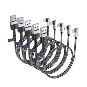 5Pack Right Angle Short Charger Cable 15CM+30CM*2+50CM+1M90 Degree USB A to Lightning Cable, Nylon Braided Sync Data Fast Charge Cord for 14 13 12 11 Pro Max Xs Xr 8 7 6 Plus SE 5Pack Right Angle Short Charger Cable 15CM+30CM*2+50CM+1M90 Degree USB A to Lightning Cable, Nylon Braided Sync Data Fast Charge Cord for 14 13 12 11 Pro Max Xs Xr 8 7 6 Plus SE