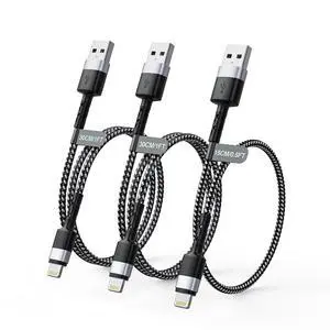 3Pack Short Charging Cable, USB A to Lightning Cable15cm+30cm+30cm, Nylon Braided Sync Data Short Charger Cable, Fast Charger Cord for 14 13 12 11 Pro Max Xr X 8 7 Plus SE 3Pack Short Charging Cable, USB A to Lightning Cable15cm+30cm+30cm, Nylon Braided Sync Data Short Charger Cable, Fast Charger Cord for 14 13 12 11 Pro Max Xr X 8 7 Plus SE