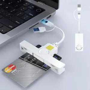 CAC Card Reader 2 in 1 USB/Type C Dual Connector, DOD Military USB Common Access CAC Reader Type C Smart Card Reader Compatible with Windows, Mac OS Mini Fold Plug and Play CAC Card Reader 2 in 1 USB/Type C Dual Connector, DOD Military USB Common Access CAC Reader Type C Smart Card Reader Compatible with Windows, Mac OS Mini Fold Plug and Play