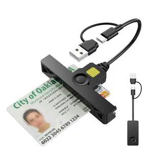 CAC Card Reader 2 in 1 USB/Type C Dual Connector, DOD Military USB Common Access CAC Reader Type C Smart Card Reader Compatible with Windows, Mac OS Mini Fold Plug and Play Black CAC Card Reader 2 in 1 USB/Type C Dual Connector, DOD Military USB Common Access CAC Reader Type C Smart Card Reader Compatible with Windows, Mac OS Mini Fold Plug and Play Black