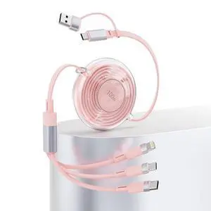 USB C Retractable Multi 5-in-1 USB A/Type C to Lightning/USB C/Micro iPhone Charger Cable,100W Multiple Apple Charging Cord iPhone 15 14 13 12 Pro Max Xs Xr X 8 7Plus SE/Samsung/iPad Pro-Pink USB C Retractable Multi 5-in-1 USB A/Type C to Lightning/USB C/Micro iPhone Charger Cable,100W Multiple Apple Charging Cord iPhone 15 14 13 12 Pro Max Xs Xr X 8 7Plus SE/Samsung/iPad Pro-Pink