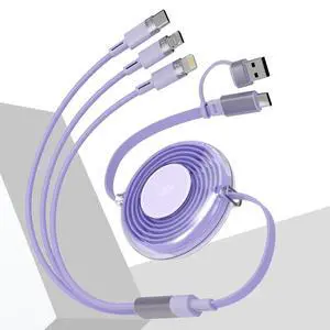 Retractable USB C Multi 5-in-1 USB A/Type C to Lightning/USB C/Micro iPhone Charger Cable,100W Fast Multiple Apple Charging Cord iPhone 15 14 13 12 Pro Max Xs Xr X 8 7Plus SE/Samsung/iPad Pro-Purple Retractable USB C Multi 5-in-1 USB A/Type C to Lightning/USB C/Micro iPhone Charger Cable,100W Fast Multiple Apple Charging Cord iPhone 15 14 13 12 Pro Max Xs Xr X 8 7Plus SE/Samsung/iPad Pro-Purple