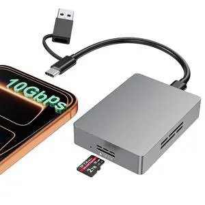 10Gbps Type C/USB A MicroSD Express Card Reader, USB 3.2 Gen 2, TF7.0 Card Read, Internal Intelligent Fan,Supports hot-swapping,Plug & Play,no Driver Required with Express microSD UHS-II Card 10Gbps Type C/USB A MicroSD Express Card Reader, USB 3.2 Gen 2, TF7.0 Card Read, Internal Intelligent Fan,Supports hot-swapping,Plug & Play,no Driver Required with Express microSD UHS-II Card