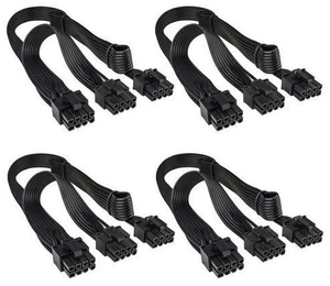 Vszerda 4-Pack PCIE 8 Pin to Dual PCIE 8 Pin (6+2) Power Cable only for Corsair Modular Power Supplies Vszerda 4-Pack PCIE 8 Pin to Dual PCIE 8 Pin (6+2) Power Cable only for Corsair Modular Power Supplies