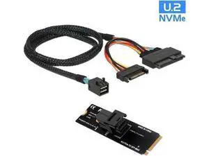 M.2 M-Key NVMe to SFF-8643 Adapter with 0.5M SFF-8643 to SFF-8639 U.2 Cable M.2 M-Key NVMe to SFF-8643 Adapter with 0.5M SFF-8643 to SFF-8639 U.2 Cable
