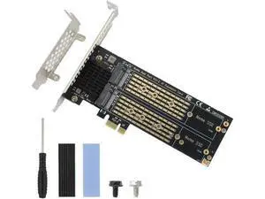 Dual M.2 NVMe to PCIe Expansion Adapter Card with Cooling Heatsink, Supports M-Key & B+M Key 2230/2242/2260/2280 SSD, Low Profile Bracket, Compatible with PCIe X1/X4/X8/X16 Slots Dual M.2 NVMe to PCIe Expansion Adapter Card with Cooling Heatsink, Supports M-Key & B+M Key 2230/2242/2260/2280 SSD, Low Profile Bracket, Compatible with PCIe X1/X4/X8/X16 Slots