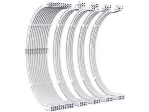 White Nylon Sleeved PSU Extension Cable Kit, 18AWG 30CM ATX 24Pin + 4+4Pin EPS + 6+2Pin PCIe with Cable Combs for ATX Power Supply White Nylon Sleeved PSU Extension Cable Kit, 18AWG 30CM ATX 24Pin + 4+4Pin EPS + 6+2Pin PCIe with Cable Combs for ATX Power Supply