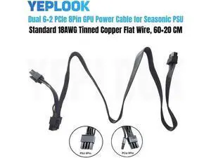 PCIe Dual 8Pin (6+2Pin) Modular GPU Power Cable Compatible with Platinum Series 660W, 760W, 860W, 1050W, 1200W Full Modular Power Supply PCIe Dual 8Pin (6+2Pin) Modular GPU Power Cable Compatible with Platinum Series 660W, 760W, 860W, 1050W, 1200W Full Modular Power Supply