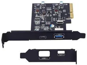 PCIe 4X USB 3.1 Gen2 Expansion Card with ASM1142 Chip, Dual USB-A + USB-C 10Gbps PCI Express Riser Add-On Adapter Compatible Windows XP/Vista/7/10 PCIe 4X USB 3.1 Gen2 Expansion Card with ASM1142 Chip, Dual USB-A + USB-C 10Gbps PCI Express Riser Add-On Adapter Compatible Windows XP/Vista/7/10
