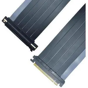 200mm Black Right Angle PCIe 4.0 x16 GPU Riser Extension Cable 200mm Black Right Angle PCIe 4.0 x16 GPU Riser Extension Cable