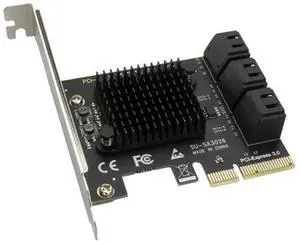 6 Ports PCIe X4 SATA 3.0 Expansion Card, PCI Express X4 to SATA III 6Gbps Storage Controller Adapter Board 6 Ports PCIe X4 SATA 3.0 Expansion Card, PCI Express X4 to SATA III 6Gbps Storage Controller Adapter Board