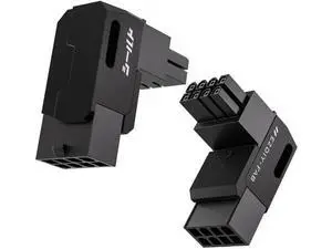 2 Pack Black Shield Series 90 Degree Angled 8Pin PCIe GPU Power Adapter, Aluminum Shell Right Angle PCI-E Graphics Card Power Connector 2 Pack Black Shield Series 90 Degree Angled 8Pin PCIe GPU Power Adapter, Aluminum Shell Right Angle PCI-E Graphics Card Power Connector