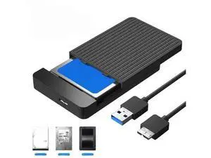 2.5 Inch SATA SSD HDD External Hard Drive Enclosure, SATA to USB 3.0 Portable Disk Case with Micro USB Cable for Laptop & Desktop PC 2.5 Inch SATA SSD HDD External Hard Drive Enclosure, SATA to USB 3.0 Portable Disk Case with Micro USB Cable for Laptop & Desktop PC