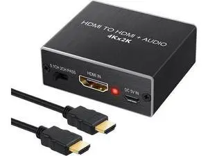 HDMI Audio Extractor Converter with 1M HDMI 1.4 Cable, HDMI to SPDIF Toslink + 3.5mm Stereo Audio Splitter, Supports 4K 3D HDMI Audio Extractor Converter with 1M HDMI 1.4 Cable, HDMI to SPDIF Toslink + 3.5mm Stereo Audio Splitter, Supports 4K 3D