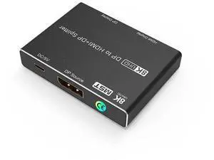 DP 1.4 MST Splitter 1 in 2 Out, DP to DP 1.4 + HDMI 2.1 Hub, 8K@30Hz 4K@144Hz Dual Monitor Adapter for Laptops Desktops Gaming GPUs DP 1.4 MST Splitter 1 in 2 Out, DP to DP 1.4 + HDMI 2.1 Hub, 8K@30Hz 4K@144Hz Dual Monitor Adapter for Laptops Desktops Gaming GPUs