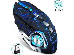 2.4G Wireless Rechargeable Silent Gaming Mouse, 2400 DPI Adjustable 7 Color Breathing Backlit Mouse for PC Laptop Gamer 2.4G Wireless Rechargeable Silent Gaming Mouse, 2400 DPI Adjustable 7 Color Breathing Backlit Mouse for PC Laptop Gamer