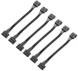 6 Pack 4 Pin IDE Molex Female to Dual SATA Power Splitter Cable, IDE Molex to 2 SATA Power Cord for Hard Drive & Optical Drive 6 Pack 4 Pin IDE Molex Female to Dual SATA Power Splitter Cable, IDE Molex to 2 SATA Power Cord for Hard Drive & Optical Drive