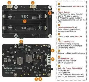 X1200 UPS Power Management Expansion Board for Raspberry Pi 5, Battery Not Included X1200 UPS Power Management Expansion Board for Raspberry Pi 5, Battery Not Included