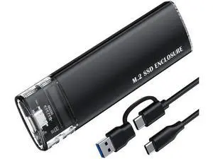 USB 3.1 Gen 2 10Gbps M.2 SSD Enclosure, Type-C External SSD Adapter Supports NVMe PCIe M-Key/B+M & SATA B+M M.2 Drives, Fits 2230/2242/2260/2280 SSD USB 3.1 Gen 2 10Gbps M.2 SSD Enclosure, Type-C External SSD Adapter Supports NVMe PCIe M-Key/B+M & SATA B+M M.2 Drives, Fits 2230/2242/2260/2280 SSD