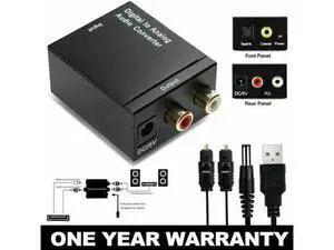 Digital Optical Toslink to Analog RCA 3.5mm Audio Converter Adapter with Optical Fiber Cable Digital Optical Toslink to Analog RCA 3.5mm Audio Converter Adapter with Optical Fiber Cable