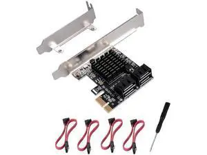 4-Port SATA 3.0 PCIe Expansion Card with Low Profile Bracket 4-Port SATA 3.0 PCIe Expansion Card with Low Profile Bracket