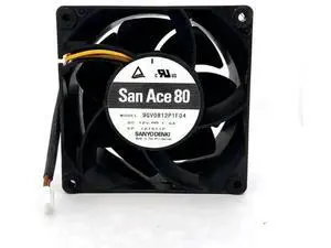 San Ace 9GV0812P1F04 8038 DC12V 1.5A 4-Wire PWM Cooling Fan, 80×80×38mm High Airflow Industrial Fan for PC Chassis & Server San Ace 9GV0812P1F04 8038 DC12V 1.5A 4-Wire PWM Cooling Fan, 80×80×38mm High Airflow Industrial Fan for PC Chassis & Server