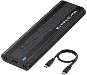 M.2 NVMe & SATA SSD Enclosure, USB 3.1 Gen 2 10Gbps Type-C External SSD Reader Adapter, Fits M-Key / B+M Key M.2 Drives 2230 2242 2260 2280 M.2 NVMe & SATA SSD Enclosure, USB 3.1 Gen 2 10Gbps Type-C External SSD Reader Adapter, Fits M-Key / B+M Key M.2 Drives 2230 2242 2260 2280
