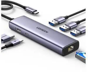UGREEN Revodok 6 in 1 USB C Hub with Gigabit Ethernet, 4K HDMI, 100W PD Charging, USB A Data Ports, Multiport USB-C Adapter Compatible with Mac M1/M2/M3, iPad, iPhone 16 Pro/Pro Max, Steam Deck UGREEN Revodok 6 in 1 USB C Hub with Gigabit Ethernet, 4K HDMI, 100W PD Charging, USB A Data Ports, Multiport USB-C Adapter Compatible with Mac M1/M2/M3, iPad, iPhone 16 Pro/Pro Max, Steam Deck