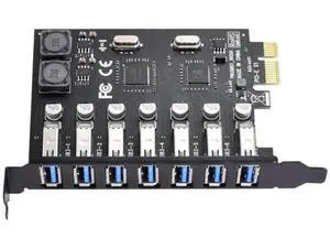 7 Ports PCIe to USB 3.0 Expansion Card, PCI Express x1 USB3.0 Hub Adapter with 5Gbps SuperSpeed for Desktop Motherboard 7 Ports PCIe to USB 3.0 Expansion Card, PCI Express x1 USB3.0 Hub Adapter with 5Gbps SuperSpeed for Desktop Motherboard