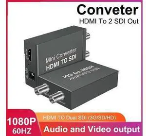 1080P HDMI to Dual SDI Video Converter Adapter, HDMI Input to 2 Ports SD/HD/3G-SDI Output, Broadcast Grade Signal Converter for Camera SDI Monitor HDTV 1080P HDMI to Dual SDI Video Converter Adapter, HDMI Input to 2 Ports SD/HD/3G-SDI Output, Broadcast Grade Signal Converter for Camera SDI Monitor HDTV