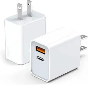 Charger Block, USB C Fast Charging Block Usbc Wall Charger Dual Port USB & Type C Multi Ports USB Plug Outlet for iPhone Samsung Quick Charge Box Power Delivery Cube Adapter Cargador Brick Charger Block, USB C Fast Charging Block Usbc Wall Charger Dual Port USB & Type C Multi Ports USB Plug Outlet for iPhone Samsung Quick Charge Box Power Delivery Cube Adapter Cargador Brick