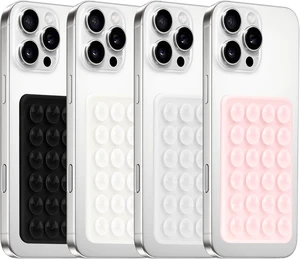 4Pack Silicone Suction Phone Case Mount, Silicon Adhesive Smartphones Stand Sticky, Hands-Free Phone Accessories Holder for Selfies and Videos (Black & White & Translucent & Light Pink) 4Pack Silicone Suction Phone Case Mount, Silicon Adhesive Smartphones Stand Sticky, Hands-Free Phone Accessories Holder for Selfies and Videos (Black & White & Translucent & Light Pink)