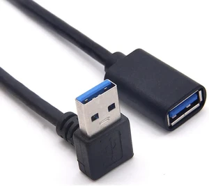 90 Degree USB 3.0 Extension Cable, Black USB 3.0 Male to Female Extender Cord 30cm (Up Angle) 90 Degree USB 3.0 Extension Cable, Black USB 3.0 Male to Female Extender Cord 30cm (Up Angle)