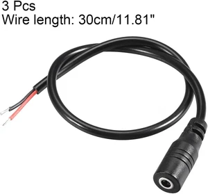 DC Power 3.5mm x 1.35mm 30cm Length Barrel Female Plug Connector Pigtail 3pcs DC Power 3.5mm x 1.35mm 30cm Length Barrel Female Plug Connector Pigtail 3pcs