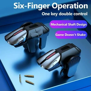2Pcs 6 Finger Game Controller Gaming Aim Shooting Trigger Button for PUBG Mobile Kids Holiday Birthday Gifts 2Pcs 6 Finger Game Controller Gaming Aim Shooting Trigger Button for PUBG Mobile Kids Holiday Birthday Gifts