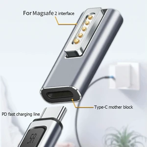 Magnetic USB C PD Adapter Type C Connector Charging Converter Power Adapter Connector Data for MacBook Air/Pro Magnetic USB C PD Adapter Type C Connector Charging Converter Power Adapter Connector Data for MacBook Air/Pro