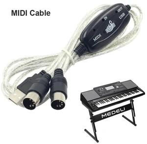 Professional MIDI Cable Electronic Keyboard Adapter Cord USB IN-OUT PC to Music Musical Enjoyable Instrument Supplies Professional MIDI Cable Electronic Keyboard Adapter Cord USB IN-OUT PC to Music Musical Enjoyable Instrument Supplies