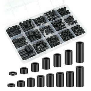 Nylon Sps, Plastic Sps Washers Assortment Kit, 345 Pcs Electrical Outlet Screw Sps, M3 M4 Black Round Sp Nylon Sps, Plastic Sps Washers Assortment Kit, 345 Pcs Electrical Outlet Screw Sps, M3 M4 Black Round Sp
