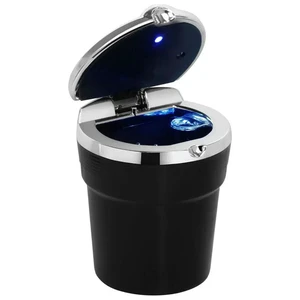 2X Car Ashtray With Lid - Travel Car Ashtray Self-Extinguishing - Made Of Fire Resistant Plastic, Black 2X Car Ashtray With Lid - Travel Car Ashtray Self-Extinguishing - Made Of Fire Resistant Plastic, Black