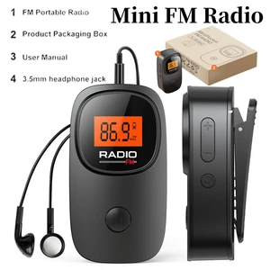 FM Radio Digital Tuning Mini Radio with Earphone Operated Radio with Clip for Home Outdoor FM Radio Digital Tuning Mini Radio with Earphone Operated Radio with Clip for Home Outdoor