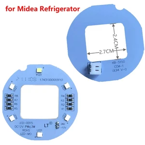 1PCS Freezer Light Round LED Lighting For Midea Refrigerator LED Light Panel BCD-230WT 186WM 231WTM DC12V 3W Refrigerator Lamp 1PCS Freezer Light Round LED Lighting For Midea Refrigerator LED Light Panel BCD-230WT 186WM 231WTM DC12V 3W Refrigerator Lamp