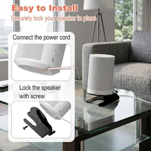Cable Management Speaker Stand for Sonos ERA 100 Acrylic Base 15 Degree Tilt Anti-slip Silicone Pads Cable Management Speaker Stand for Sonos ERA 100 Acrylic Base 15 Degree Tilt Anti-slip Silicone Pads