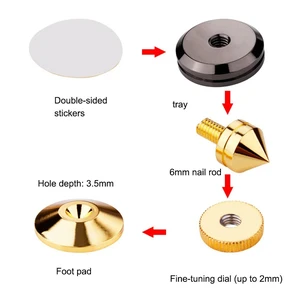 4pcs Copper Speaker Spikes Stand CD Subwoofer Amplifier Turntable Isolation Feet 4pcs Copper Speaker Spikes Stand CD Subwoofer Amplifier Turntable Isolation Feet