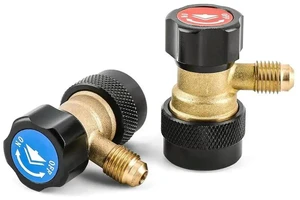 R134a For Car AC System Quick Coupler Adapter Kit With Built-In 1/4" Flares, High And Low Pressure Set