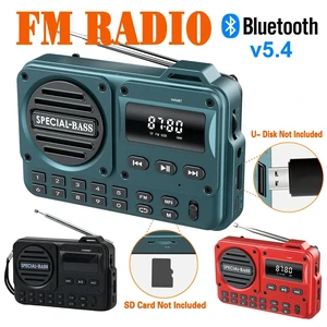 FM Radio Rechargeable Digital Radio Recorder with LED Display BT 5.4 Radio Speaker for Home Travel FM Radio Rechargeable Digital Radio Recorder with LED Display BT 5.4 Radio Speaker for Home Travel
