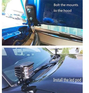 4X Front Hood LED Light Mounting Bracket Hood Ditch Lamp Brackets Kit For Toyota Tacoma 2005-15 4X Front Hood LED Light Mounting Bracket Hood Ditch Lamp Brackets Kit For Toyota Tacoma 2005-15
