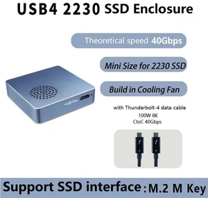 40Gbps 2230 M.2 NVMe USB 4.0 SSD Enclosure with Cooling Fan Compatible with TB3/4 for Laptop Computer Game Camera 40Gbps 2230 M.2 NVMe USB 4.0 SSD Enclosure with Cooling Fan Compatible with TB3/4 for Laptop Computer Game Camera