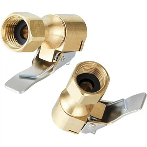 30 Pieces Brass Air Chuck Open Flow Straight Tire Chuck With Clip For Tire Inflator Gauge Compressor Accessories