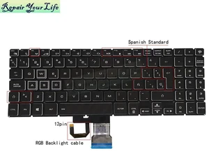 Spanish Backlit Keyboard For Quanta NLC NLCA NLCB NLCG Notebook Keyboard Colorful Light AENLCU01010 AENLCP00010 AENLCE00010 Spanish Backlit Keyboard For Quanta NLC NLCA NLCB NLCG Notebook Keyboard Colorful Light AENLCU01010 AENLCP00010 AENLCE00010